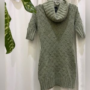 Cynthia Rowley Green Sweater Dress Mock Neck Dress Size M